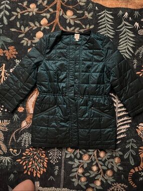 Quilted Longline Jacket - Dark Green